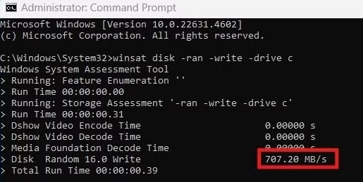 Kết quả kiểm tra tốc độ SSD NVMe ấn tượng